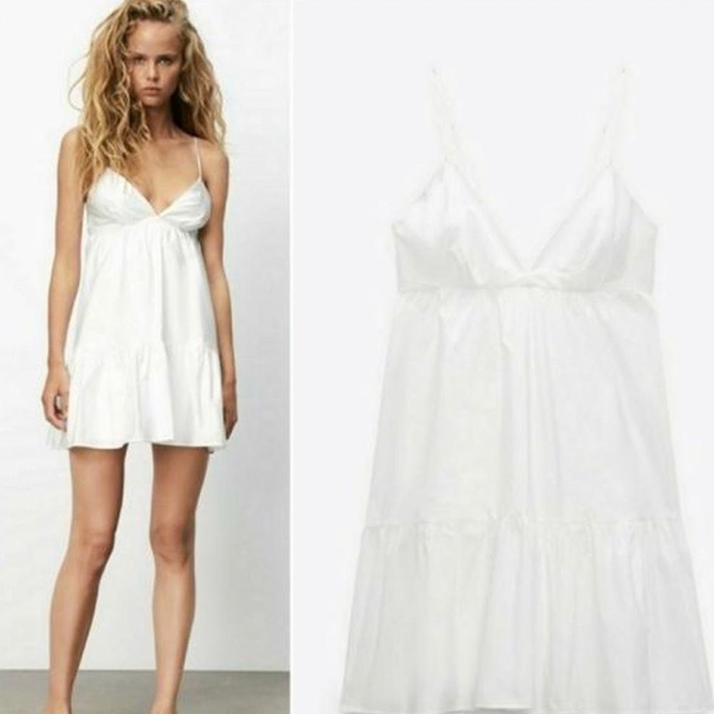 ADORABLE ZARA TIERED POPLIN DRESS
